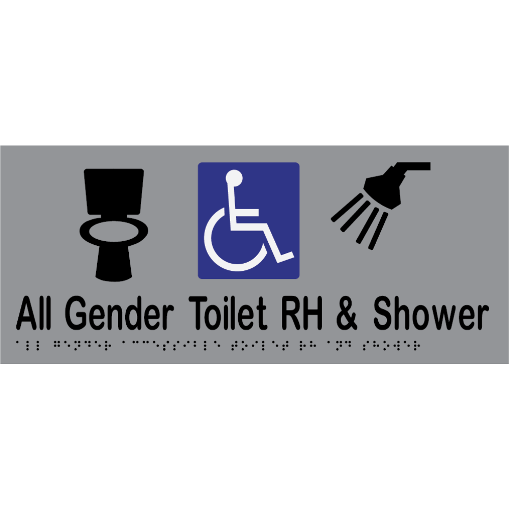 All Gender Accessible Toilet RH & Shower - Vinyl - Silver with Black Infill