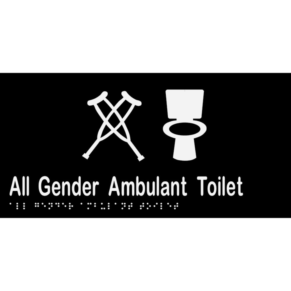 All Gender Ambulant Toilet  - Vinyl - Black with White Infill