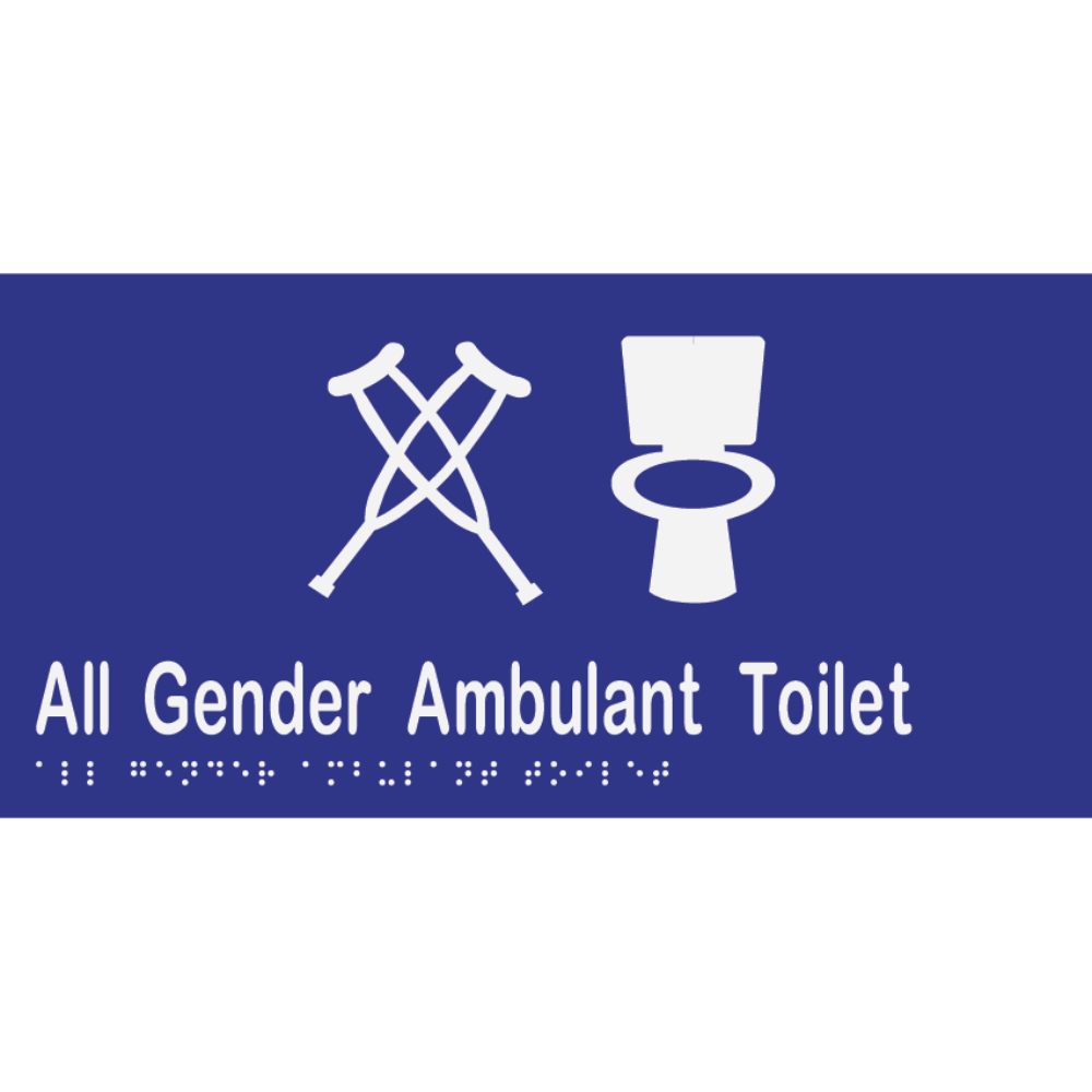 All Gender Ambulant Toilet -Vinyl - Blue with White Infill