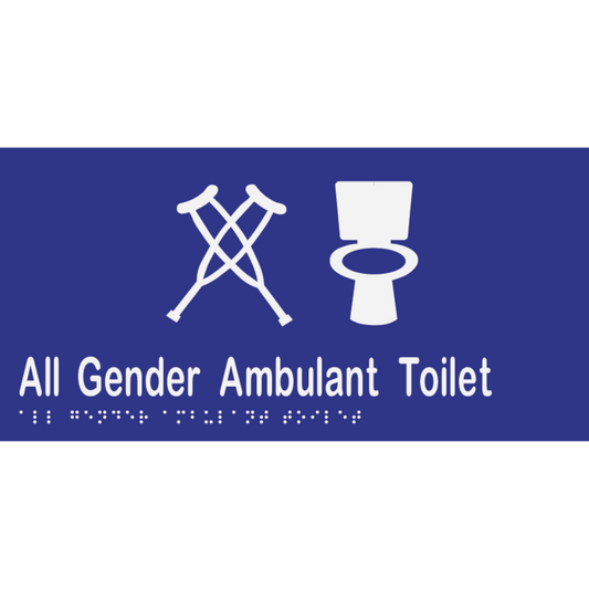 All Gender Ambulant Toilet -Vinyl - Blue with White Infill