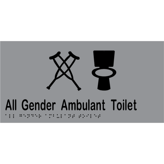 All Gender Ambulant Toilet - Vinyl - Silver with Black Infill