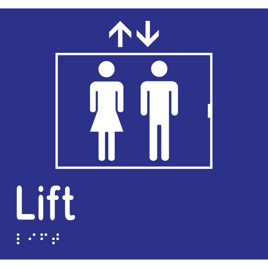 Lift Sign -Vinyl - Blue with White Infill