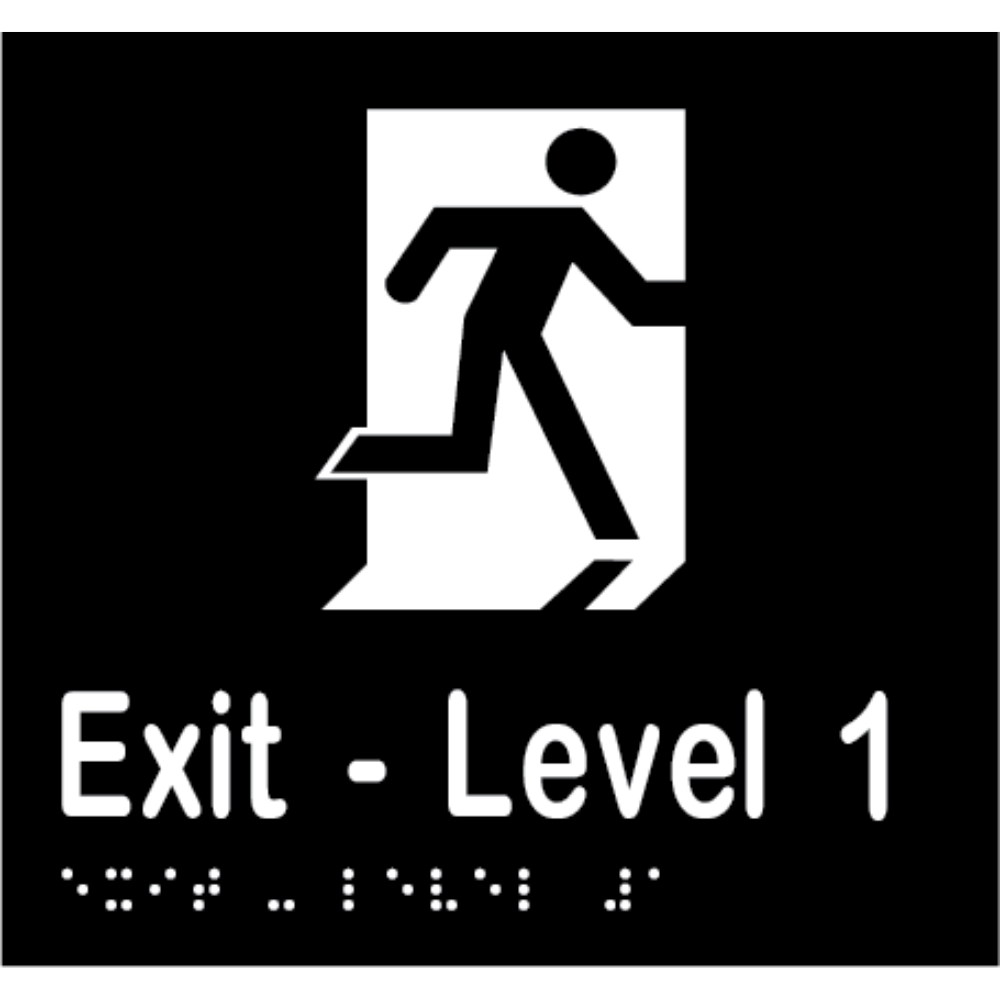 Exit Level # Sign - Vinyl - Black with White Infill