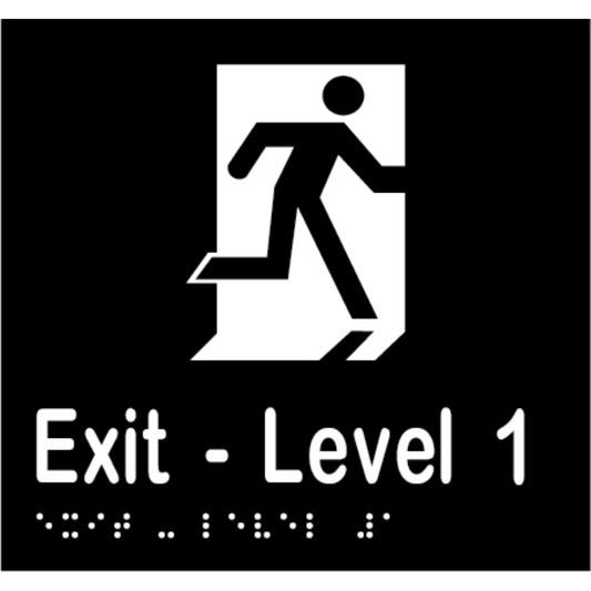 Exit Level # Sign - Vinyl - Black with White Infill