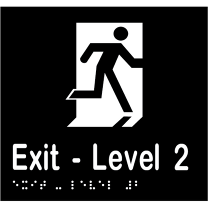 Exit Level # Sign - Vinyl - Black with White Infill