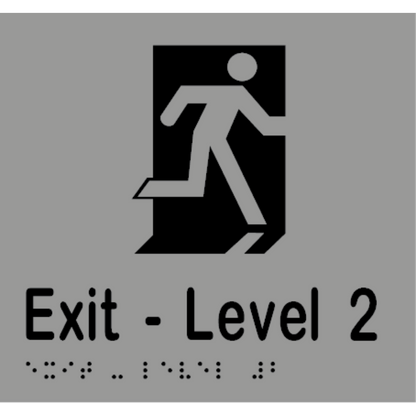 Exit Level # Sign - Vinyl - Silver with Black Infill