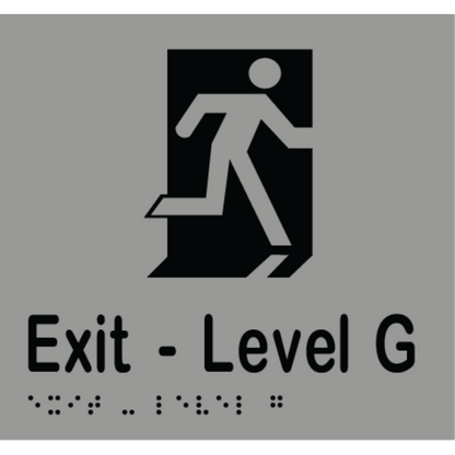 Exit Level # Sign - Vinyl - Silver with Black Infill
