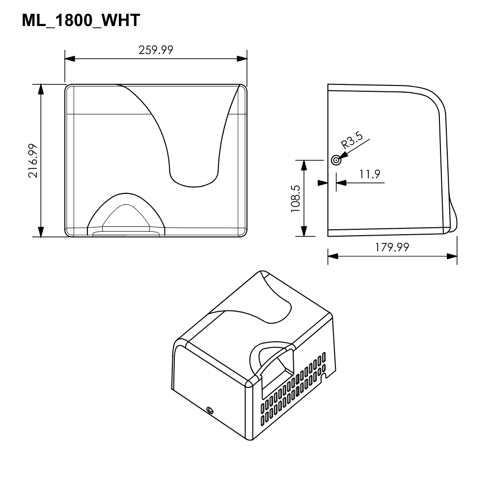 Automatic Operation Hand Dryer ABS White