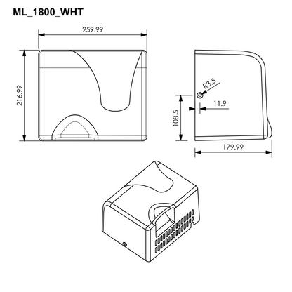 Automatic Operation Hand Dryer ABS White