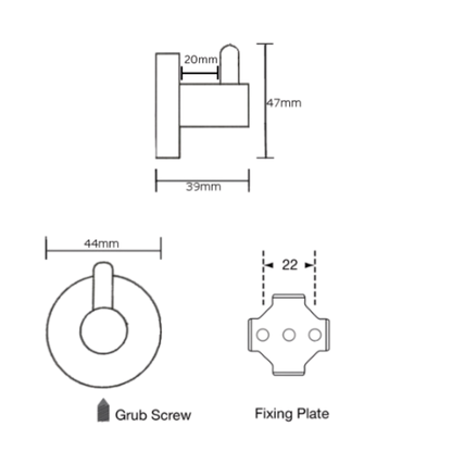 Hat & Coat Hook with Pin PSS