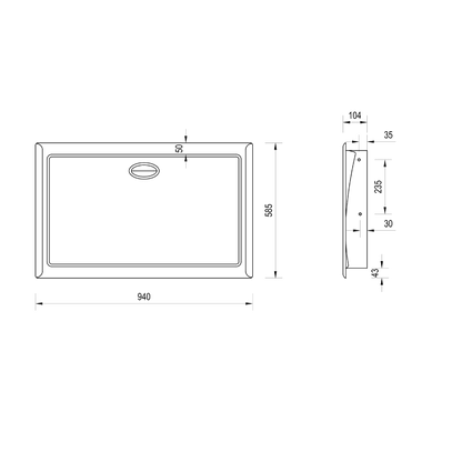 Baby Change Station Recessed SS