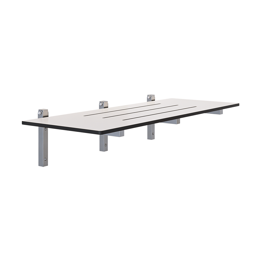 Accessible Folding Shower Seat – 960mmL x 400mmW with 13mm Phenolic Seat Top and Satin Stainless Steel Frame