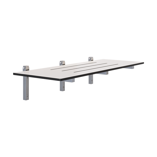 Accessible Folding Shower Seat – 960mmL x 400mmW with 13mm Phenolic Seat Top and Satin Stainless Steel Frame