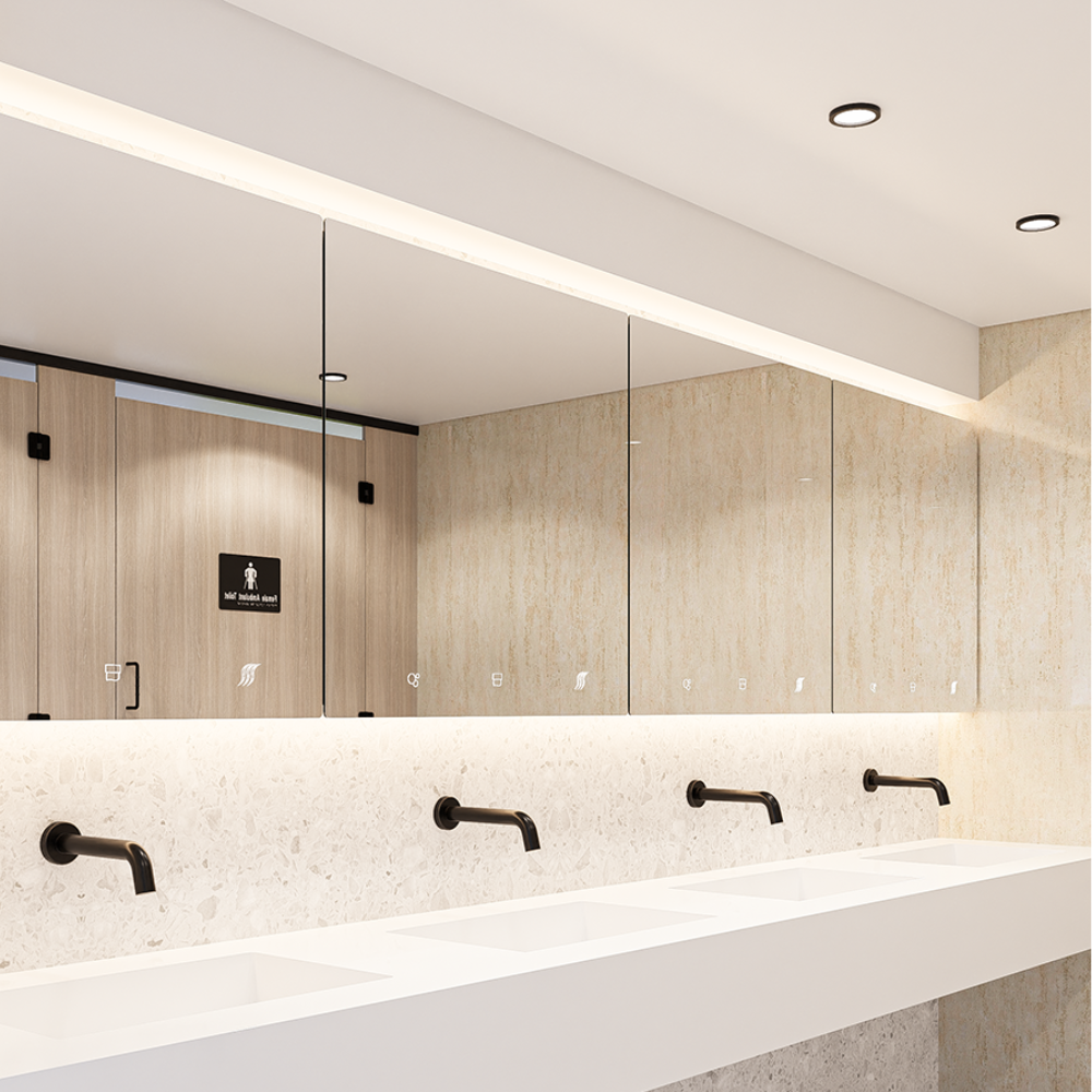 Metlam Integrated Mirror Fronted Cabinet - Integrating Soap Dispenser, Paper Towel & Hand Dryer