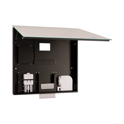 Metlam Integrated Mirror Fronted Cabinet - Integrating Soap Dispenser, Paper Towel & Hand Dryer