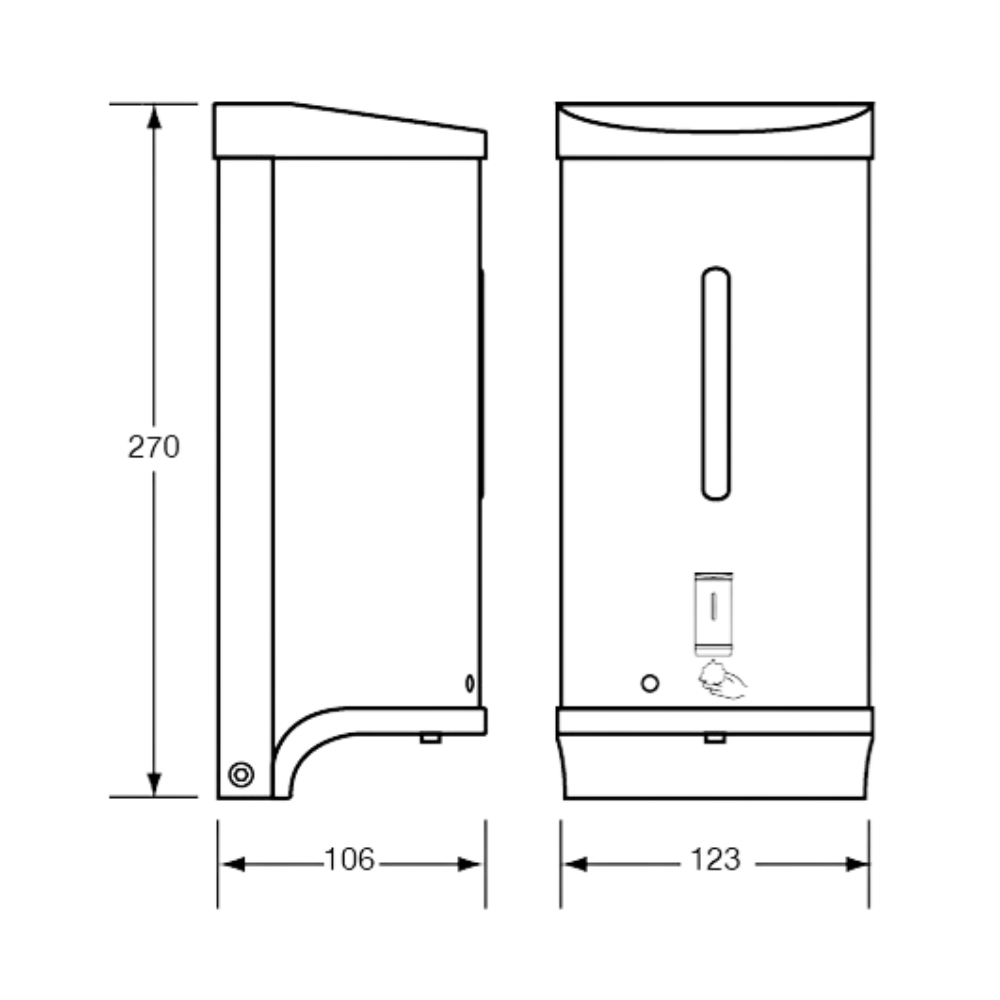 Surface Mounted Sensor Operated Foam Soap Dispenser – 800mL Capacity - Designer Black