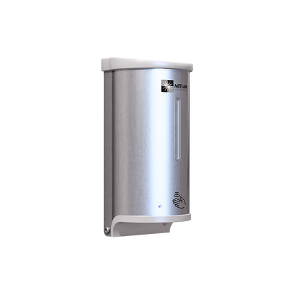 Surface Mounted Sensor Operated Hand Sanitiser Dispenser – 800mL Capacity. Finish: Satin Stainless Steel