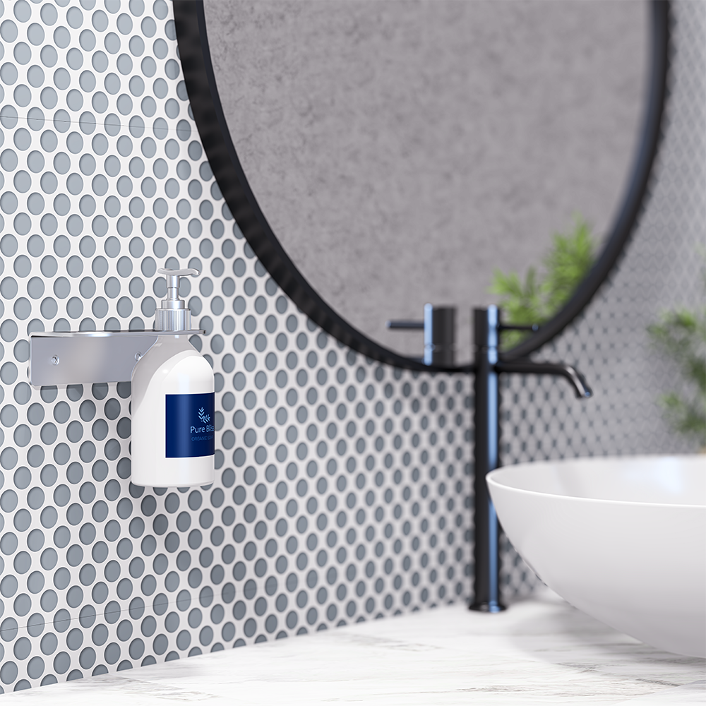 Double Soap Bottle Holder - to suit 29mm or smaller bottle neck, Finish: Satin Stainless Steel