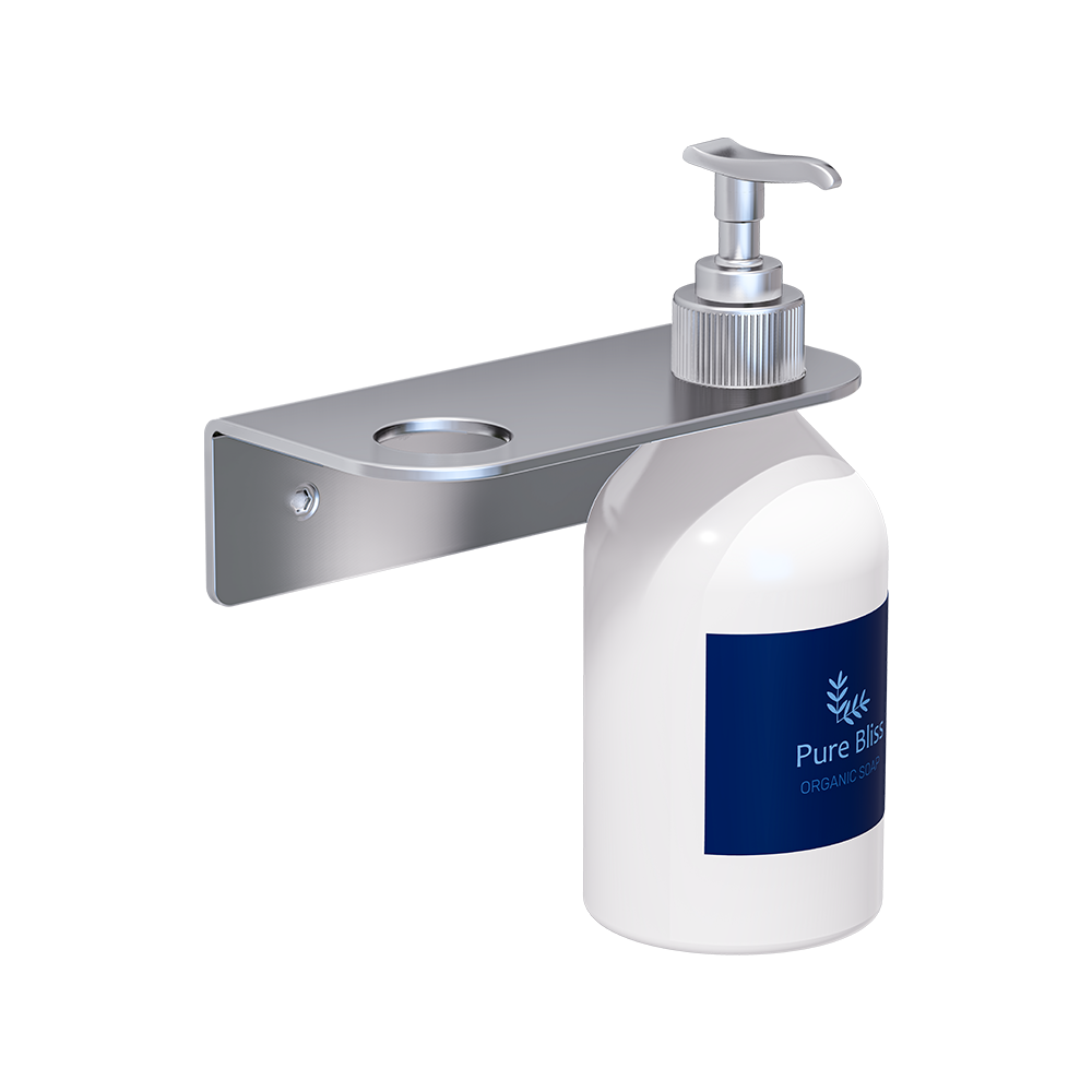 Double Soap Bottle Holder - to suit 29mm or smaller bottle neck, Finish: Satin Stainless Steel