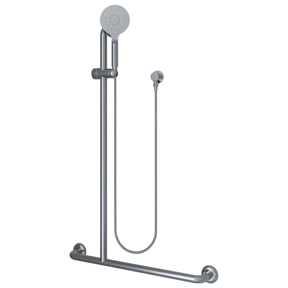 Offset Flush LH Mount Shower Grab Rail Kit - Compr: MLR107_MKII & ML_HSK_CHROME
