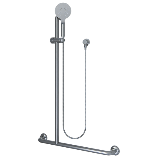 Offset Flush LH Mount Shower Grab Rail Kit - Compr: MLR107_MKII & ML_HSK_CHROME