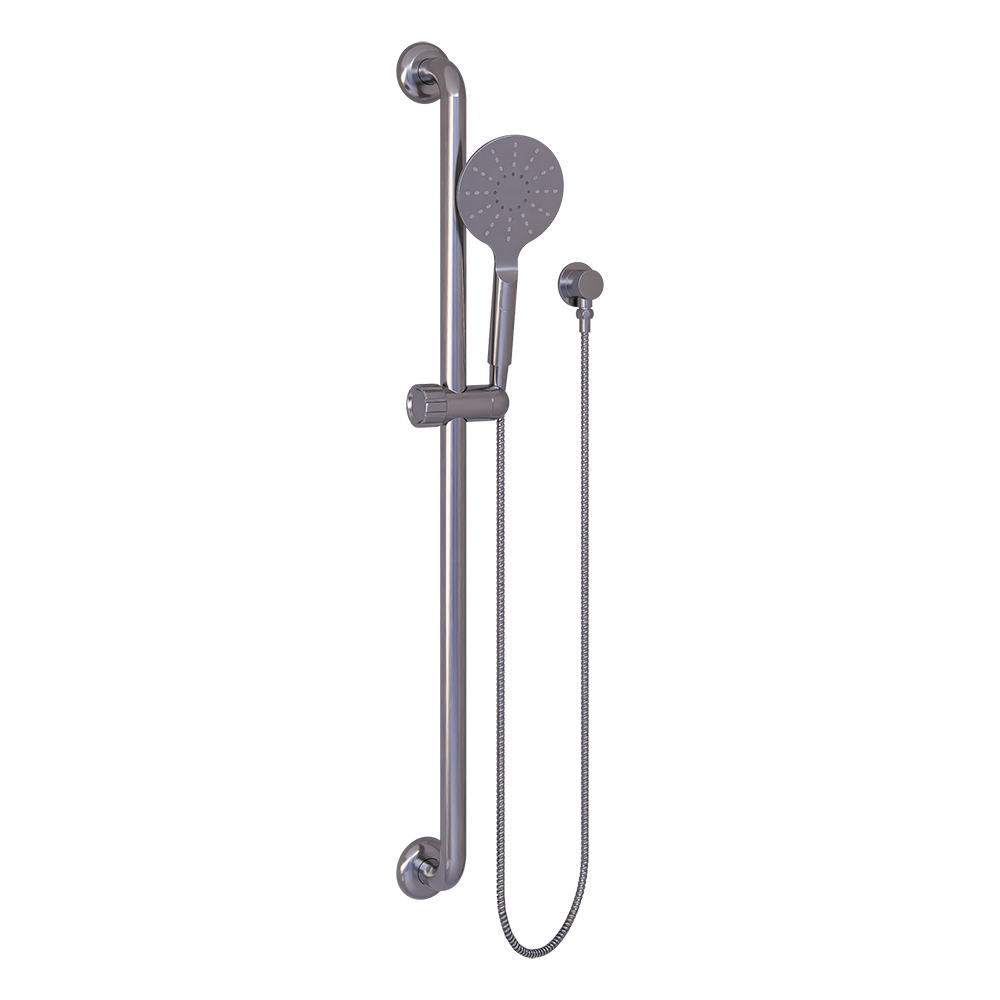 Vertical Grab Rail Shower Grab Rail Set - Compr: MLR338_SS  (800mm C to C) & ML_HSK_CHROME
