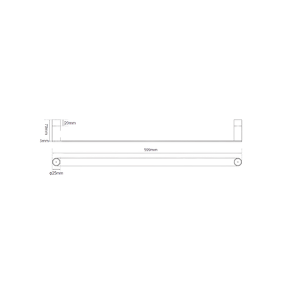 Parker: Single Towel Rail, 600mm Designer Black