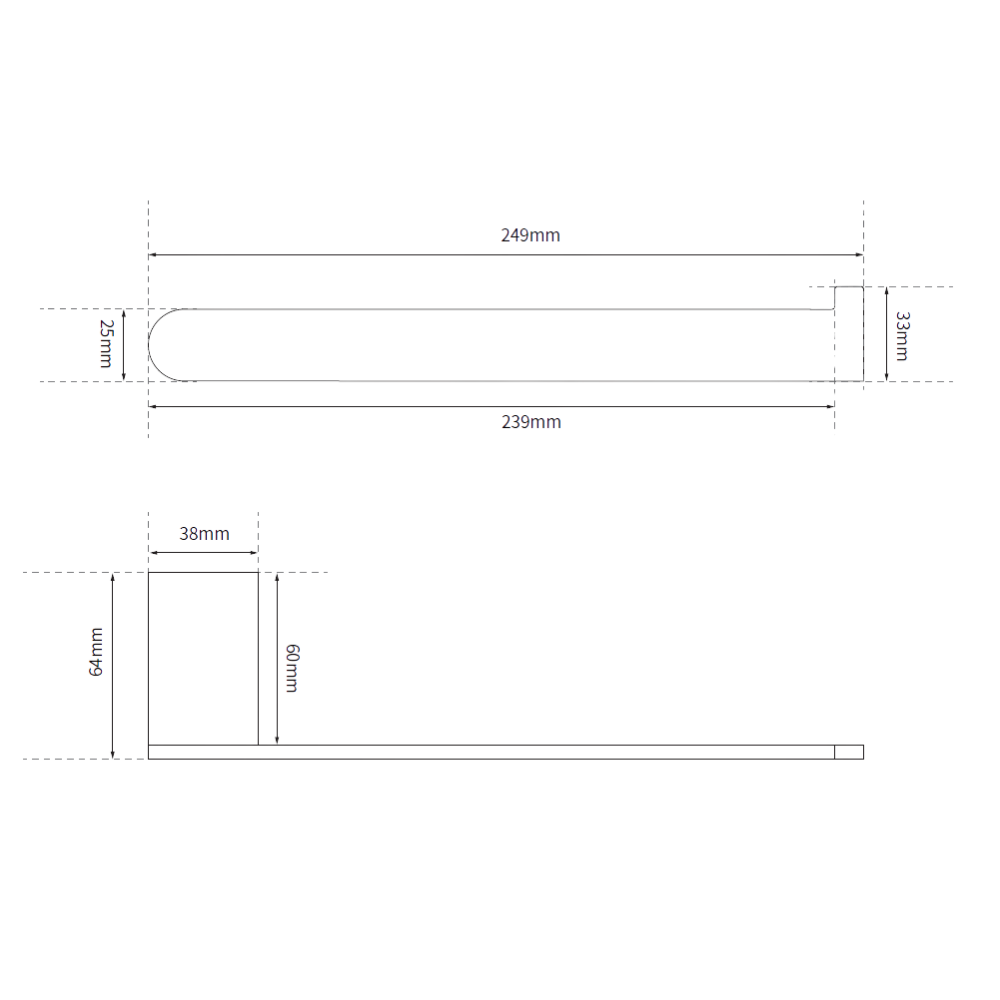 Serenity: Single Towel Holder Designer Black