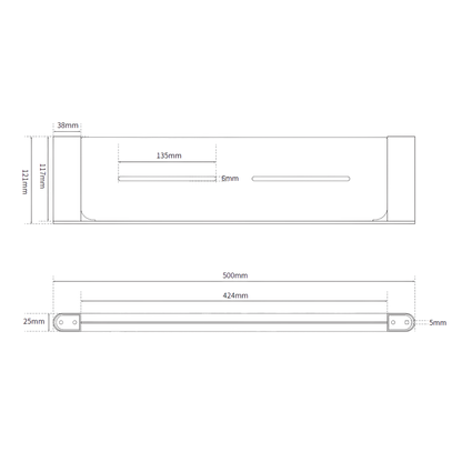 Serenity: Shower Shelf Polished Stainless Steel