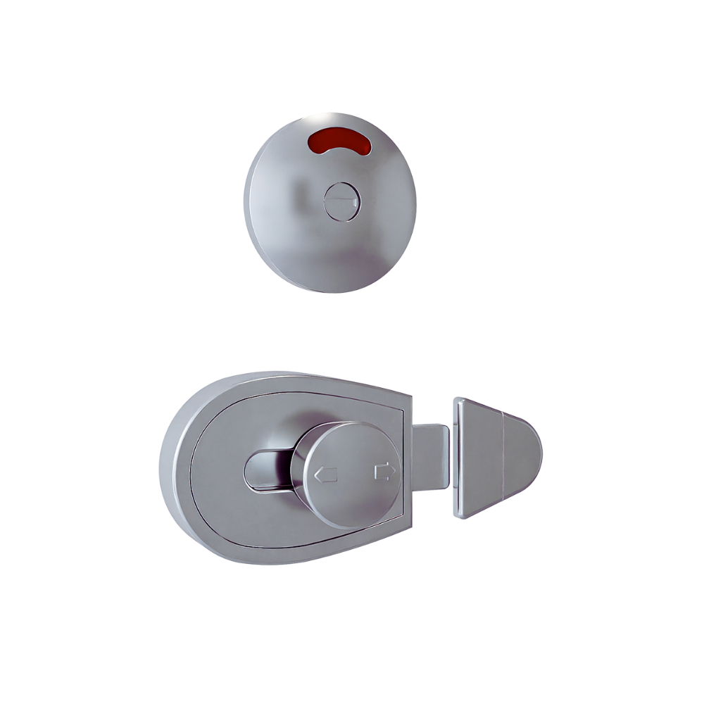 Xcel Series Slide Lock and Indicator Set – Satin Chrome Plate - With Screw Fixings