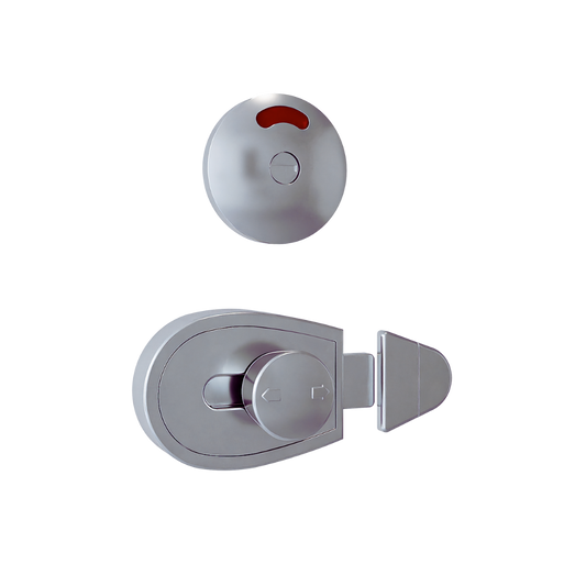 Xcel Series Slide Lock and Indicator Set – Satin Chrome Plate - With Screw Fixings