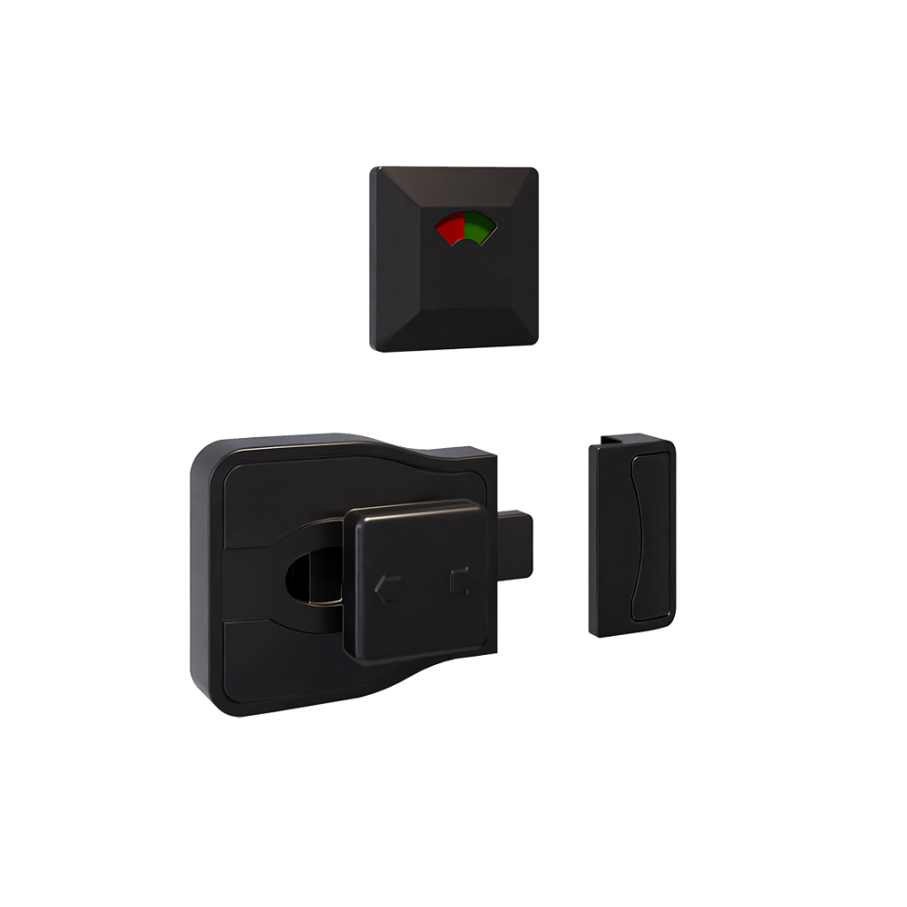 Moda Series Slide Lock and Indicator Set - Designer Black - With Screw Fixings