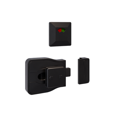 Moda Series Slide Lock and Indicator Set - Designer Black - With Screw Fixings