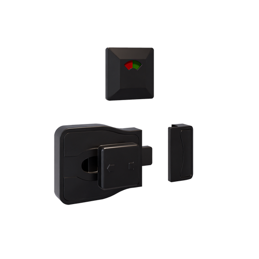 Moda Series Slide Lock and Indicator Set - Designer Black - With Screw Fixings