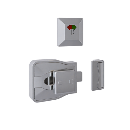 Moda Series Emergency Release Slide Lock and Indicator Set - Satin Chrome Plate - With Screw Fixings