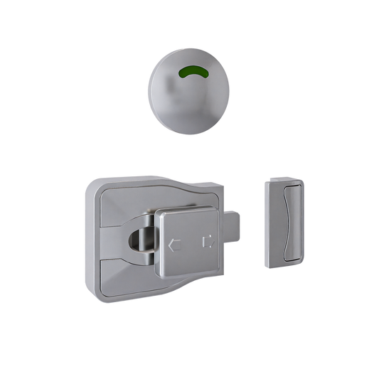 Moda Series Slide Lock and Round Face Indicator Set - Satin Chrome Plate - With Screw Fixings