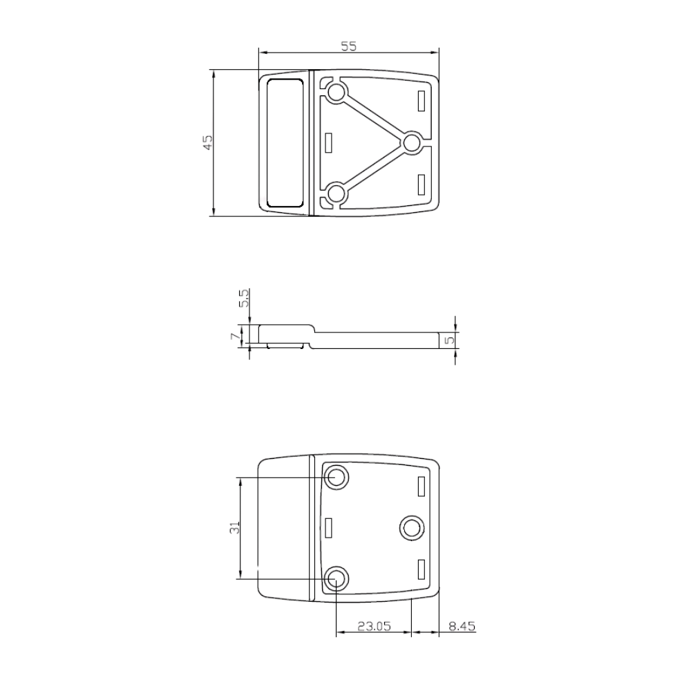 Anti-Microbial Moda Series Bumper – Concealed - With Screw Fixings