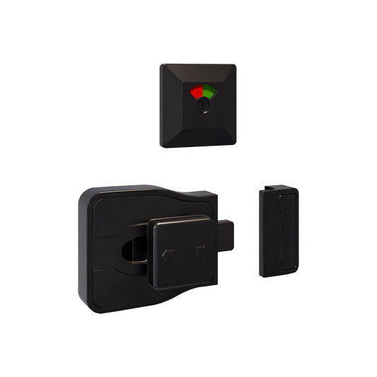 Moda Series Emergency Release Slide Lock and Indicator Set - Designer Black - With Screw Fixings