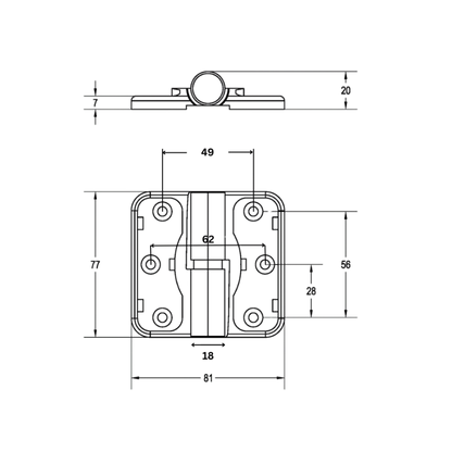 Designer Moda Series Gravity Hinge (Each) – Concealed - With Screw Fixings
