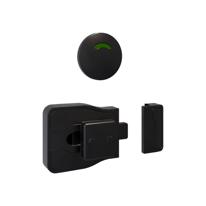 Moda Series Slide Lock and Round Face Indicator Set - Designer Black - With Screw Fixings