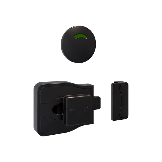 Moda Series Slide Lock and Round Face Indicator Set - Designer Black - With Screw Fixings