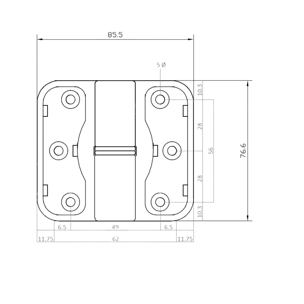 Anti-Microbial Moda Series Spring Hinge (Each) - Concealed - With Screw Fixings