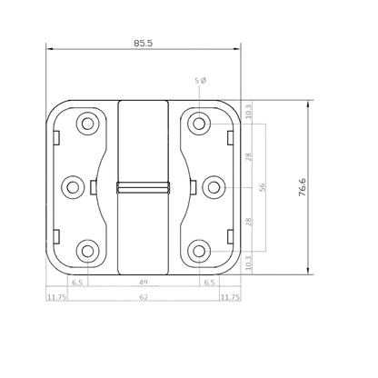 Anti-Microbial Moda Series Spring Hinge (Each) - Concealed - With Screw Fixings