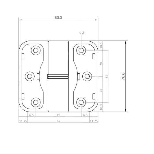 Anti-Microbial Moda Series Spring Hinge (Each) - Concealed - With Screw Fixings