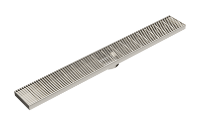 Ezyflow 800mm Heelguard Linear Waste DN89 - Brushed Nickel