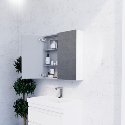 750mm Matt White Shaving Cabinet -W750xH720xD150