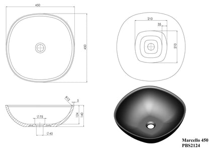 450mm Pietra Bianca - Marcello Above Counter Basins