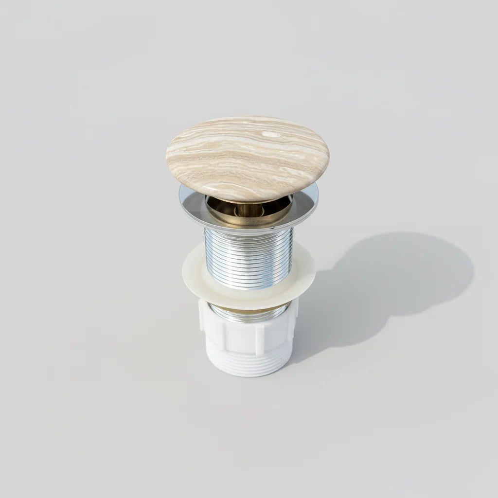 Marvane Pop-up waste 32 mm Non-over Flow with Gloss Carrara Ceramic Cap