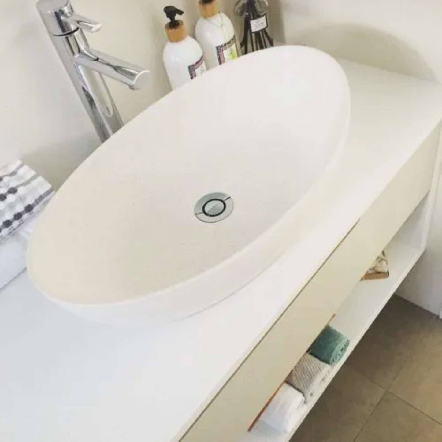 550mm Pietra Bianca - Mila Above Counter Basins
