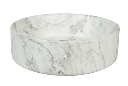 405*405*130mm Matte White with Delicate Stone-look Veining Above Counter Basin